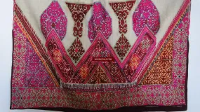 646 SOLD Antique Swat Valley Bridal Costume Handmade cotton with embroidery textile art