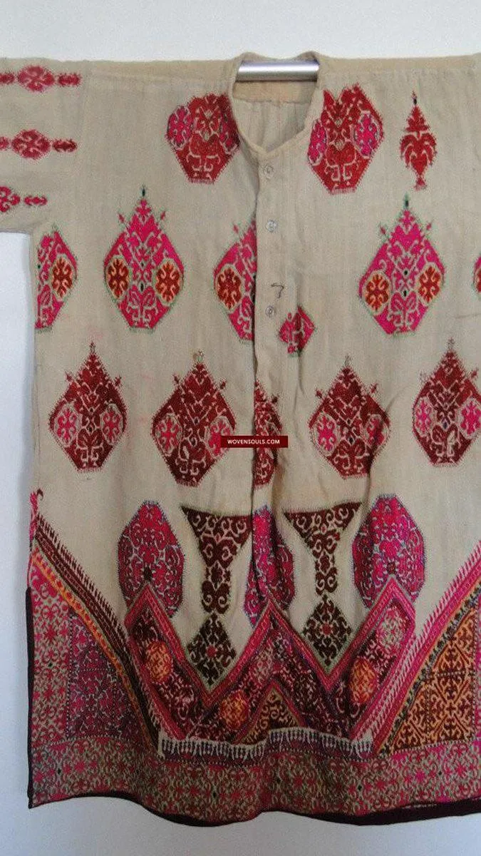 646 SOLD Antique Swat Valley Bridal Costume Handmade cotton with embroidery textile art