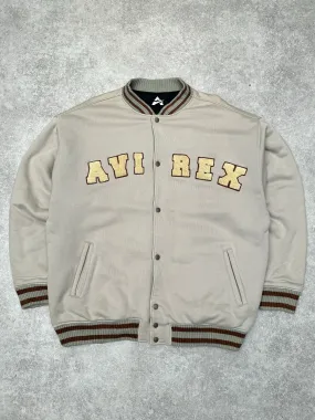 Avirex Reversible Faux Shearling Logo Quilted Varsity Jacket