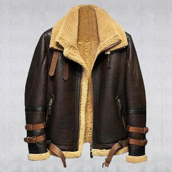 B3 Flight Sheepskin Aviator Shearling Leather Jacket