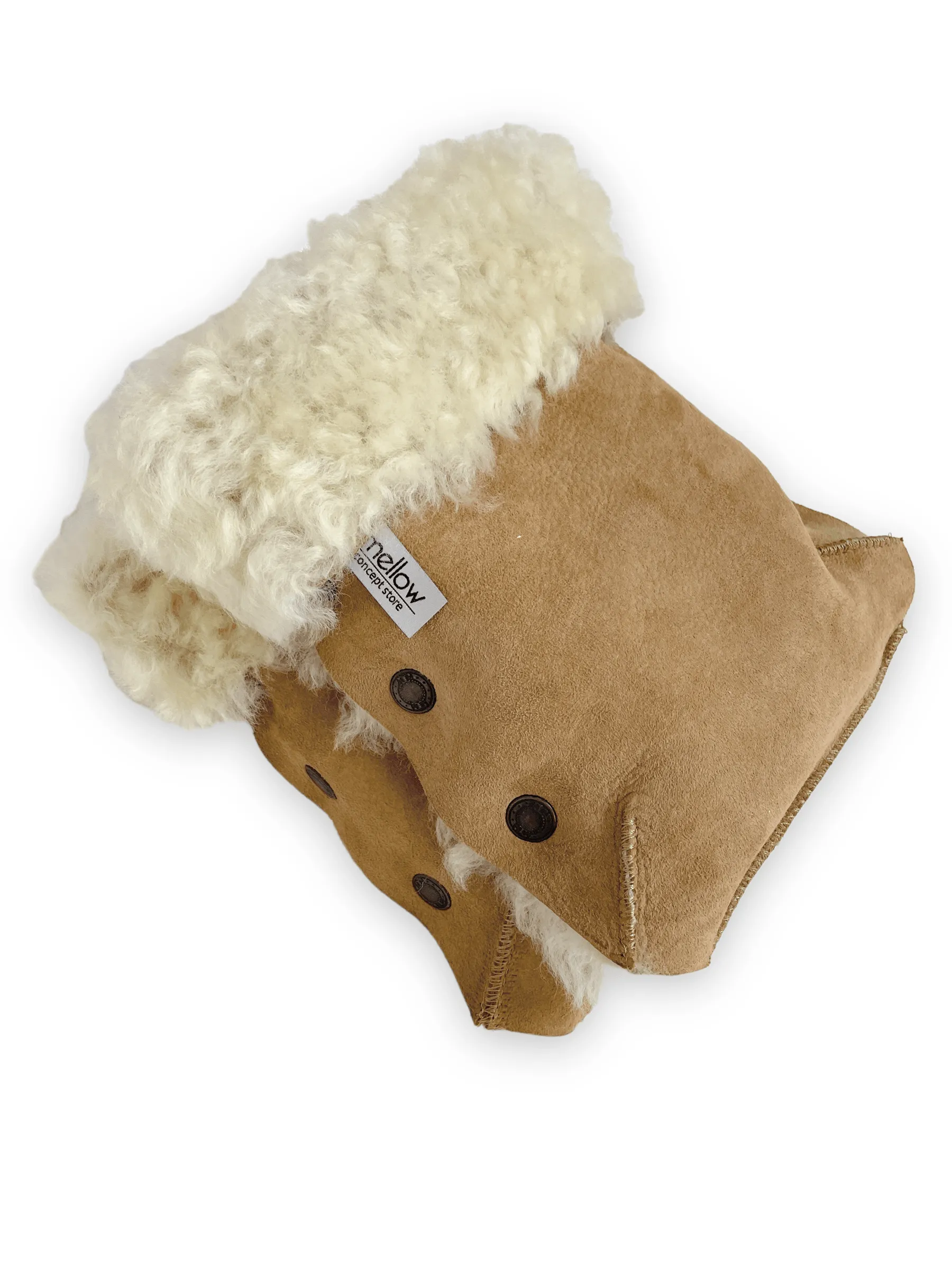 Beige Natural Sheepskin Stroller Hand Muffs