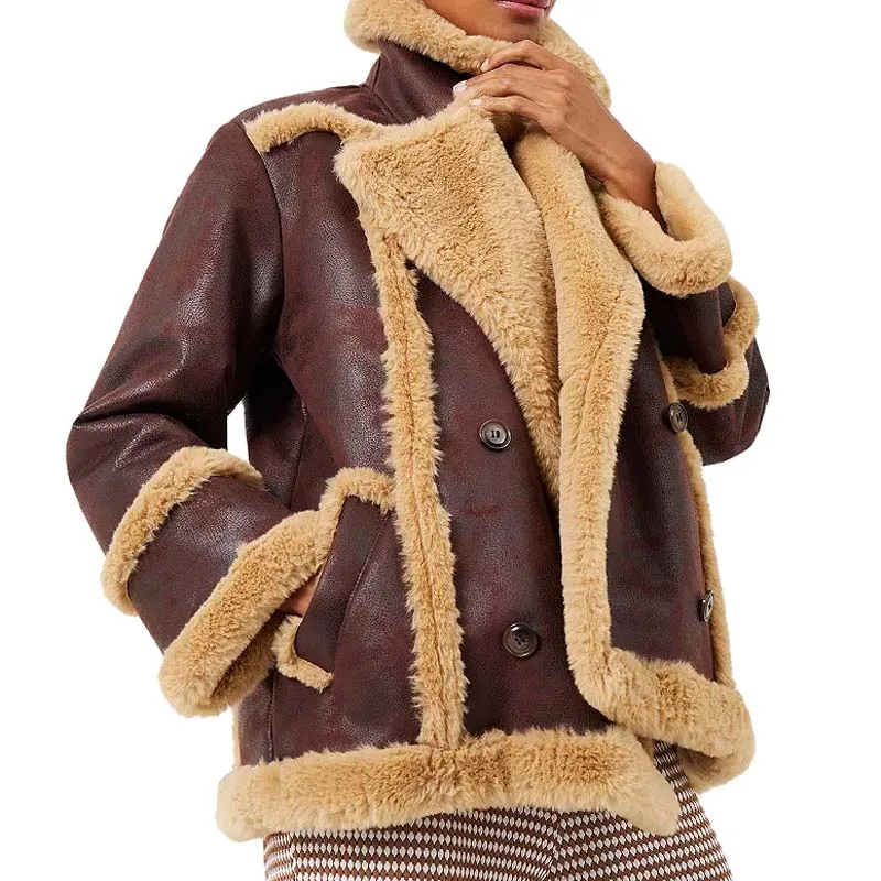 Best Winter Style Sheepskin Genuine Belen Faux Shearling Jacket