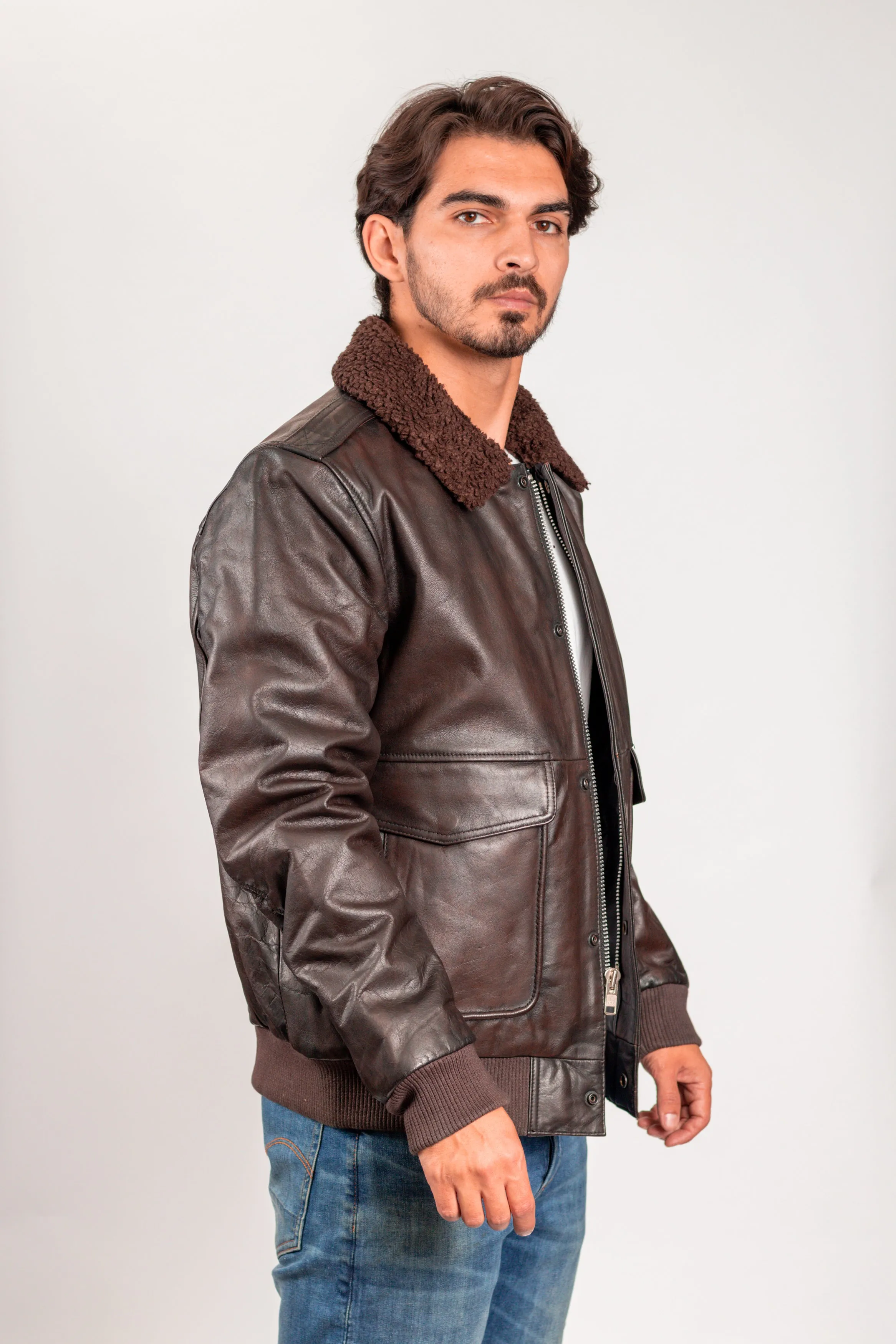 Bomber Men's Fashion Leather Jacket