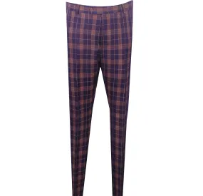 Brown/Navy Santena Plaid Pants