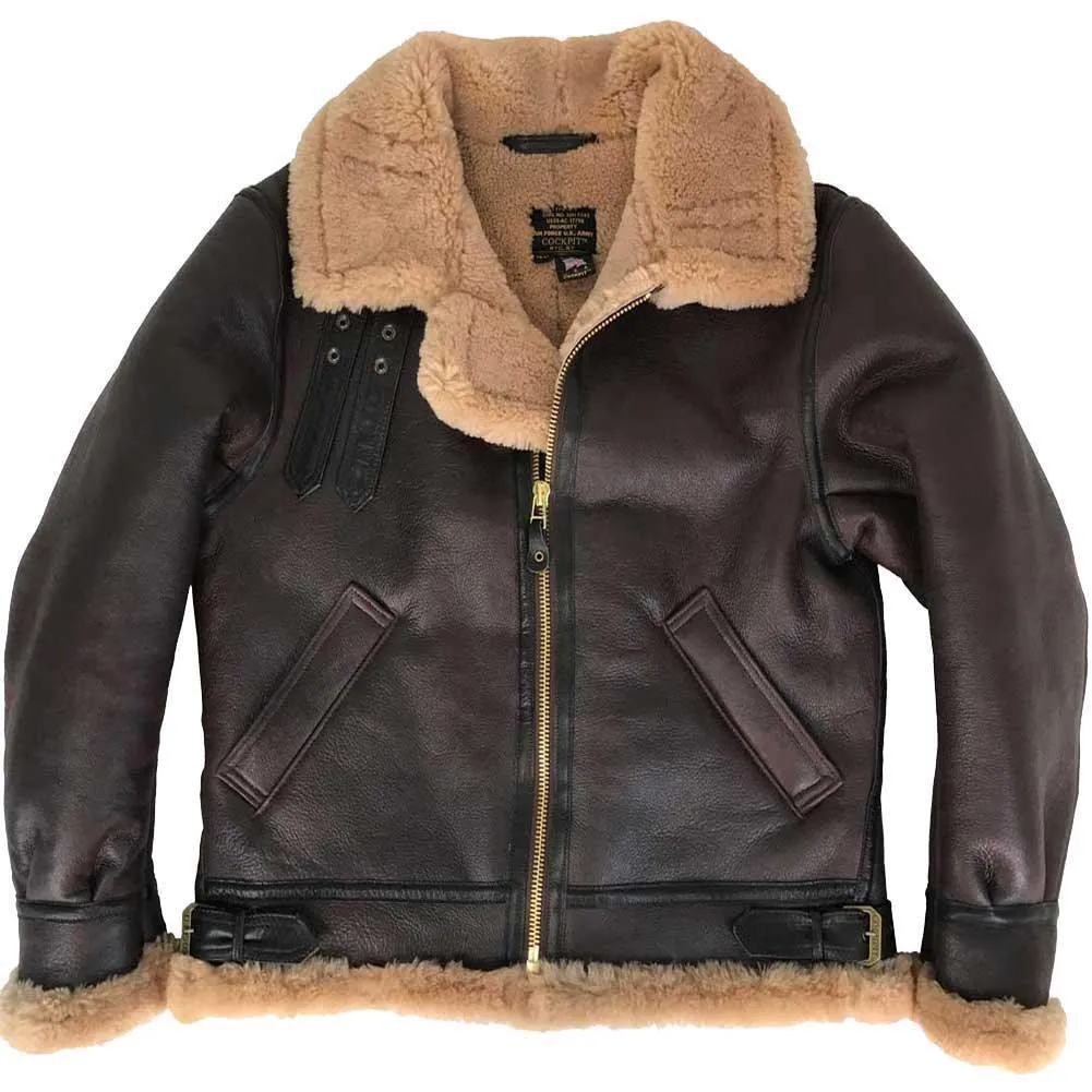 Cockpit USA Mens Spitfire B-3 Sheepskin Bomber Jacket SIZE 38 Final Sale - Ships Same Day