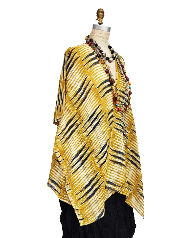 Cotton Hand Blocked Short Kimono Cape