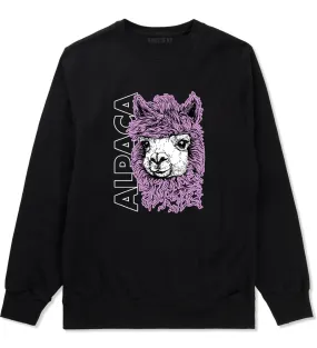 Cute Alpaca Face Mens Crewneck Sweatshirt