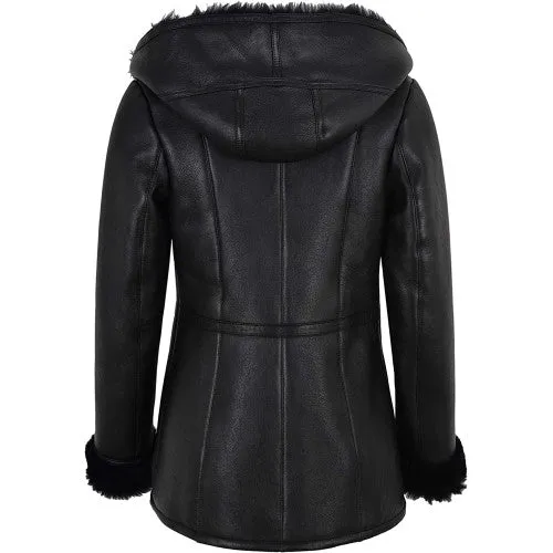 Designer Sheep Leather Shearling Coat For Women