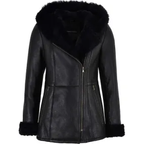 Designer Sheep Leather Shearling Coat For Women