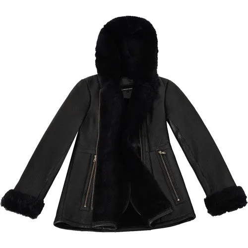 Designer Sheep Leather Shearling Coat For Women