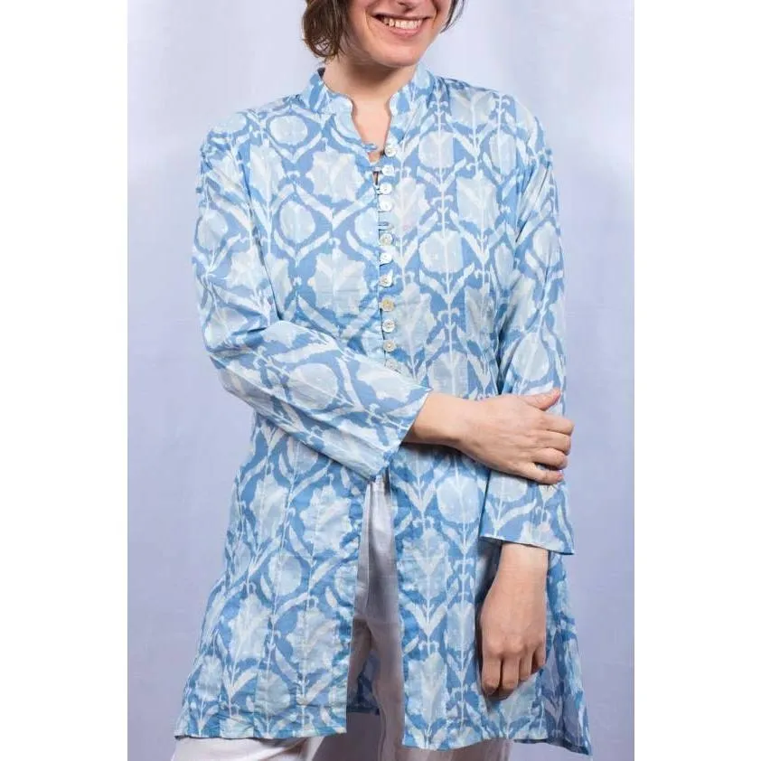 Dolma Adisson Blue Button Up Tunic