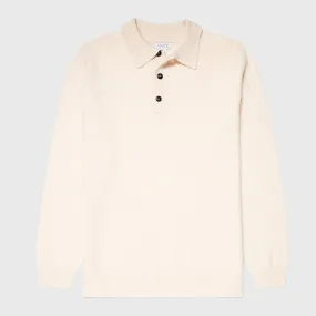 Ecru Lambswool Polo Sweater