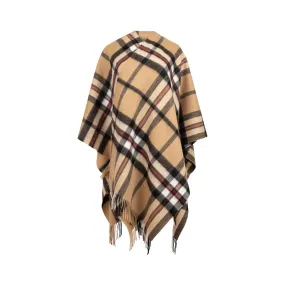 Edinburgh Lambswool Long Tartan Cape  Exploded Thomson Camel