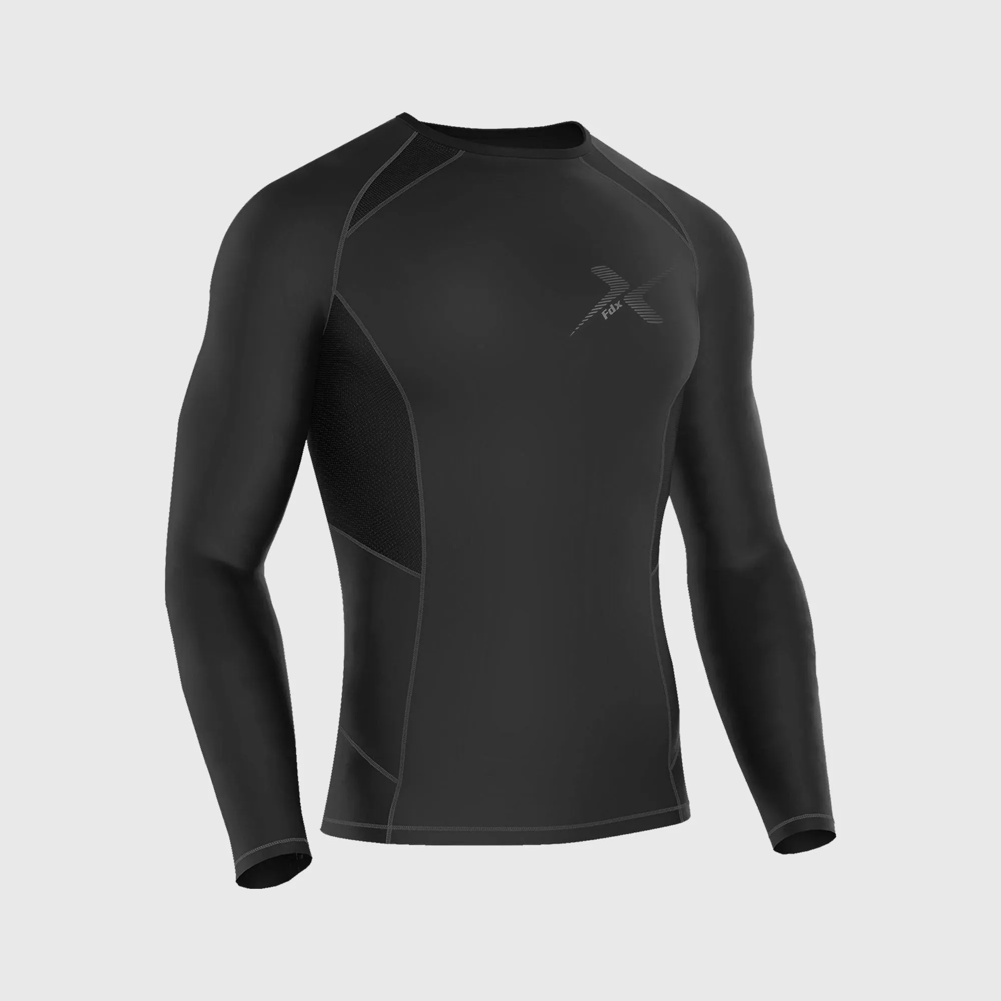 Fdx Recoil Grey Men's & Boy's Base Layer Thermal Winter Compression Top