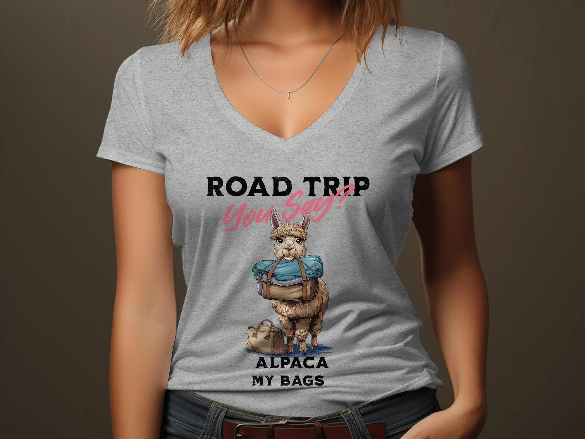 Funny Road Trip T-Shirt, Alpaca My Bags Graphic Tee, Humorous Travel Shirt, Cute Alpaca Illustration, Adventure Lover Gift Sweatshirt