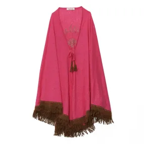 Fuschia Linen Cape