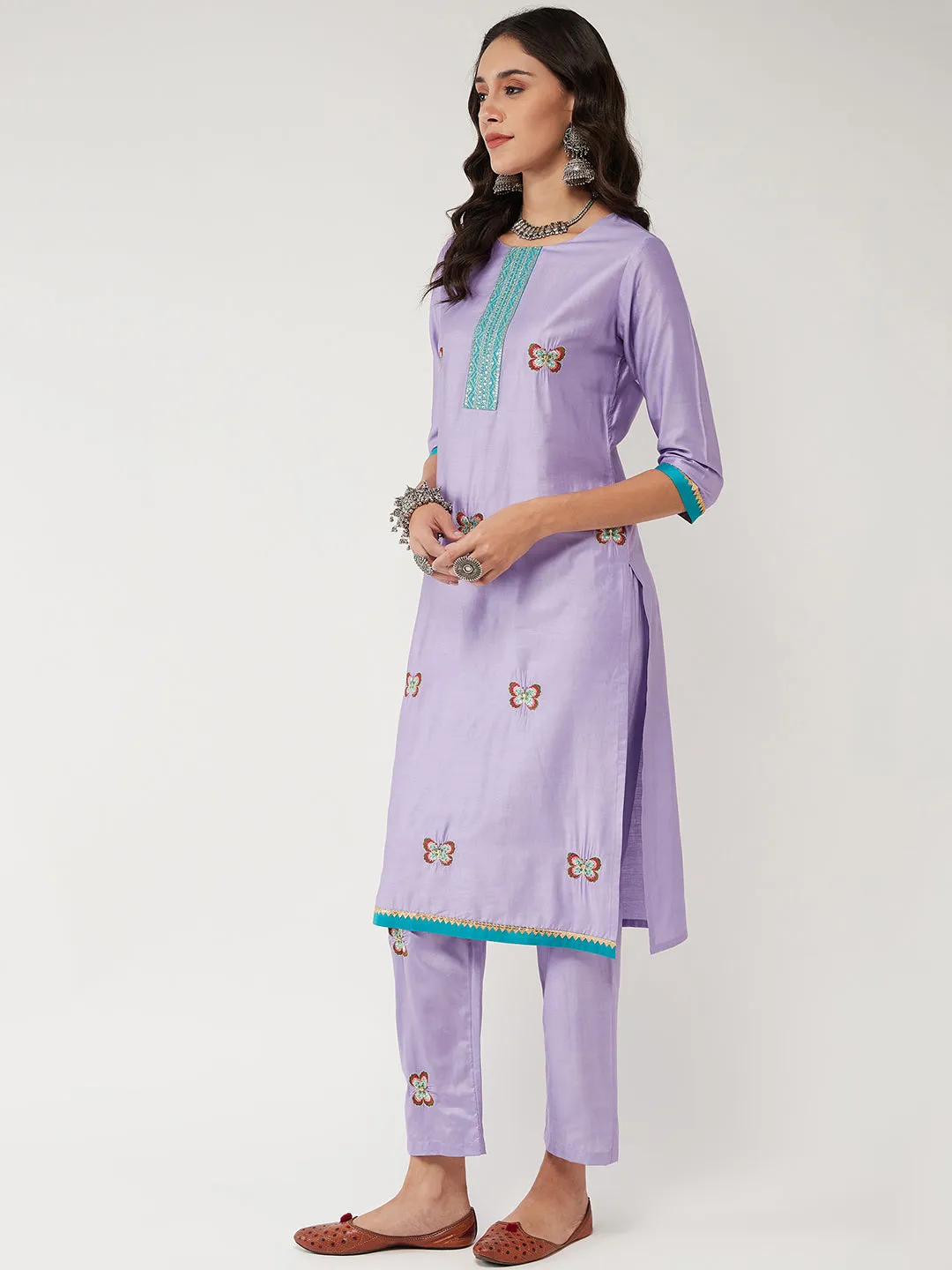 Fusion Embroidered Placket Kurta