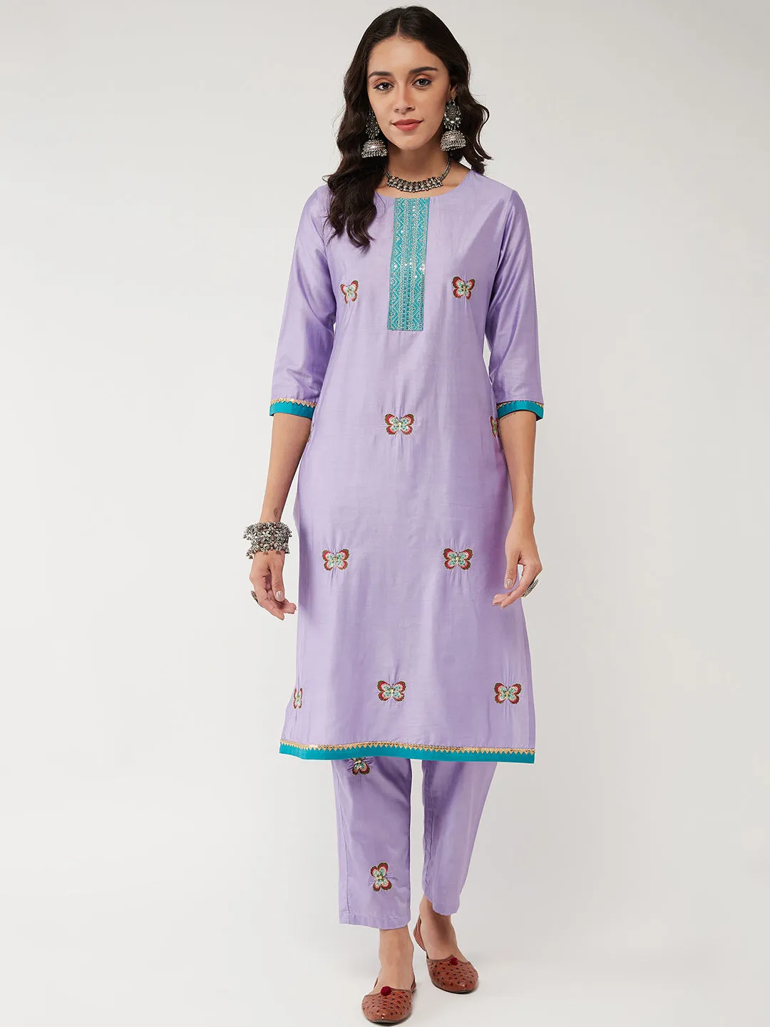 Fusion Embroidered Placket Kurta