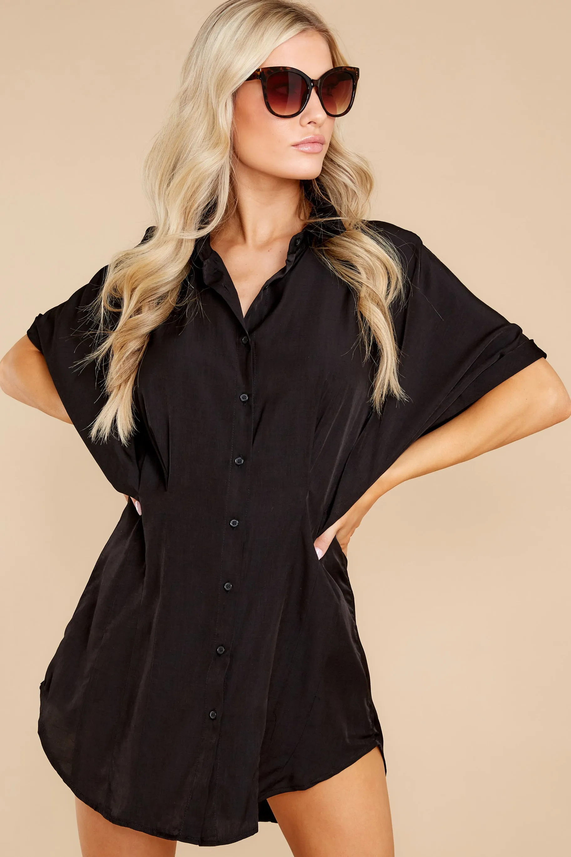 Hit Or Miss Black Tunic Shirt Dress