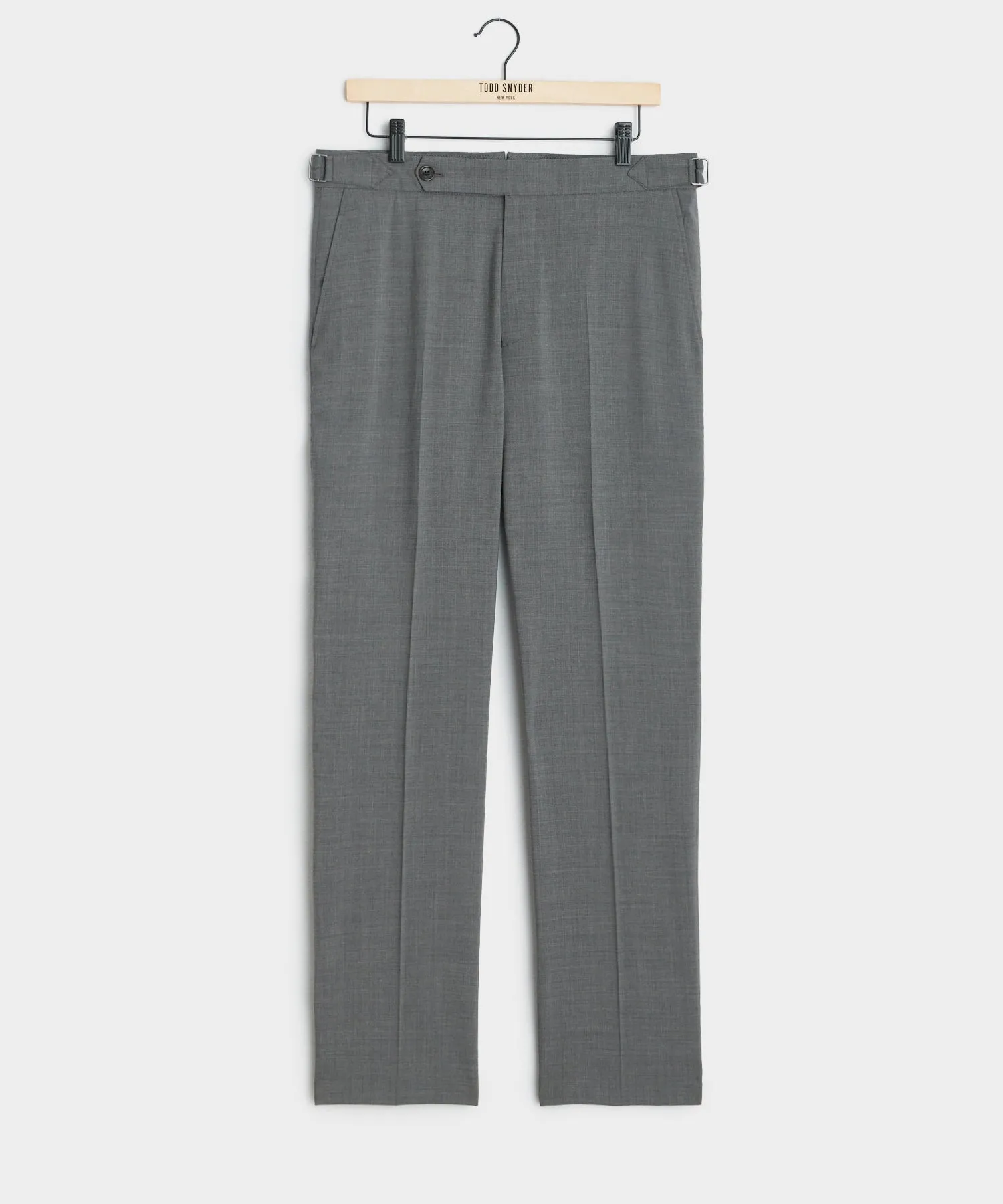 Italian Tropical Wool Side Tab Trouser in Grey