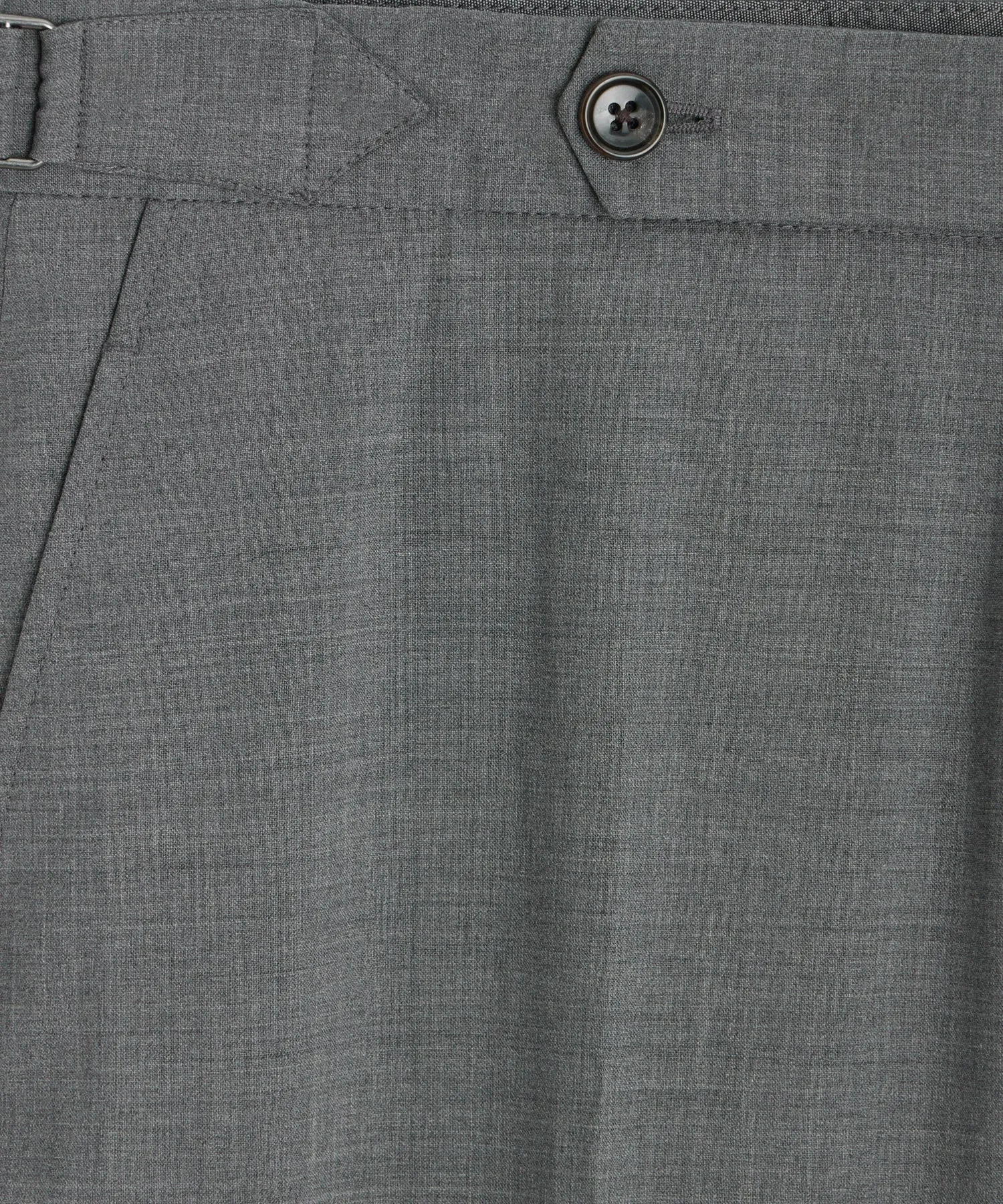 Italian Tropical Wool Side Tab Trouser in Grey