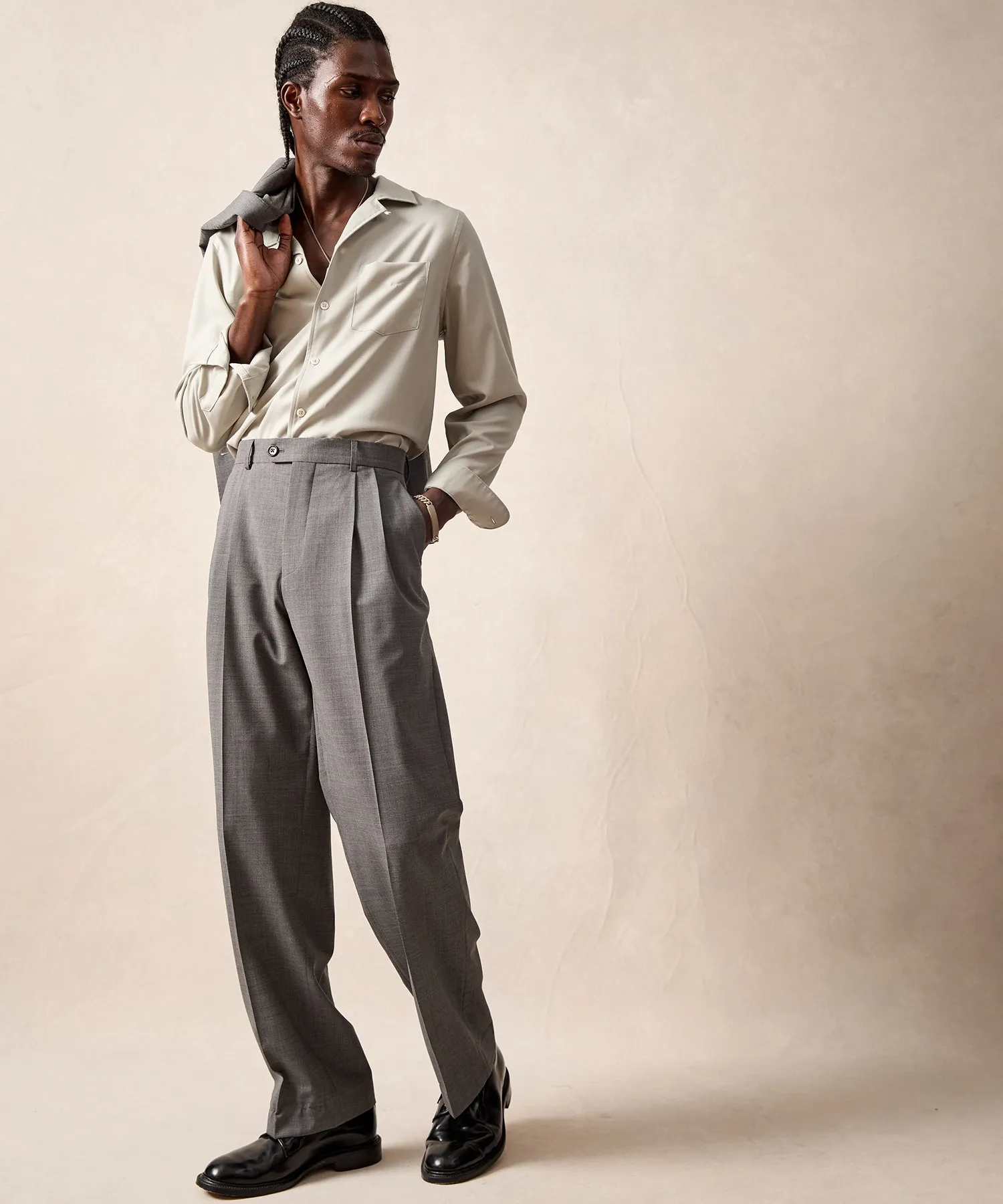 Italian Tropical Wool Wythe Trouser in Grey