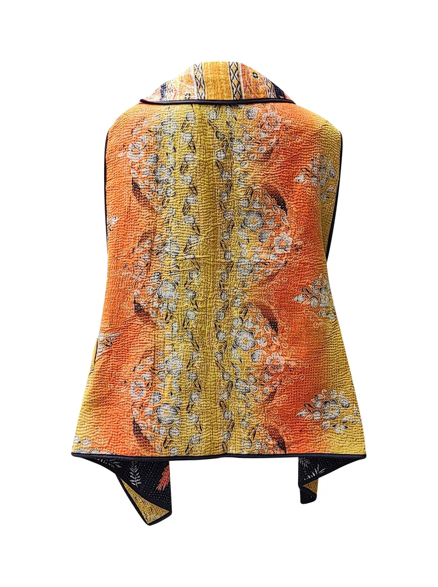 kantha vintage cape wauni