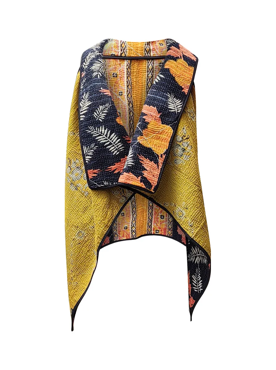 kantha vintage cape wauni