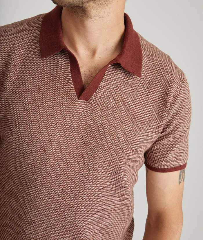 Liam Sweater Polo Burgundy/Natural