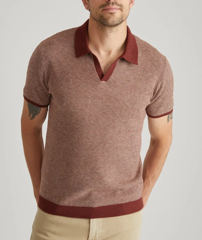 Liam Sweater Polo Burgundy/Natural