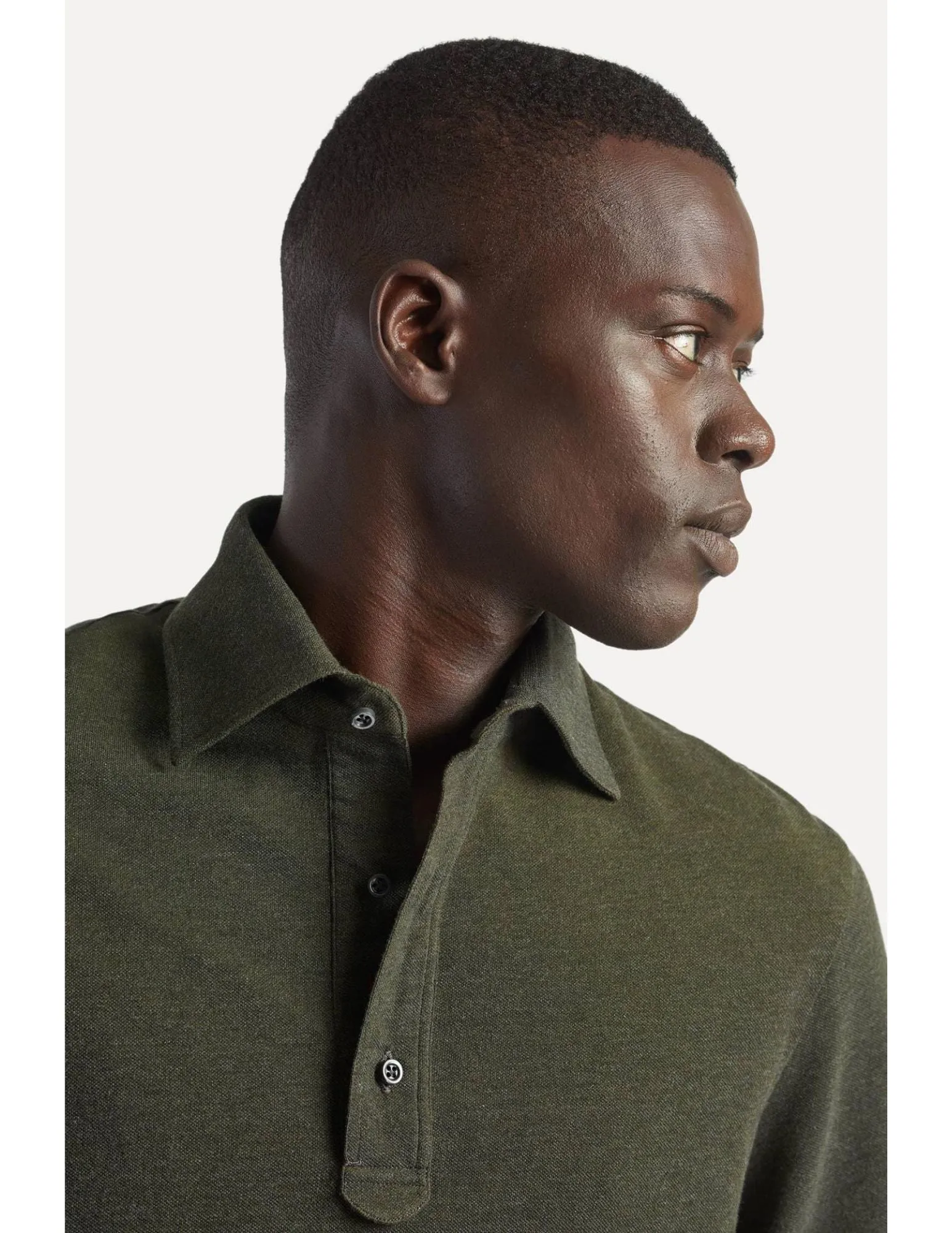 Long Sleeve Polo | Olive