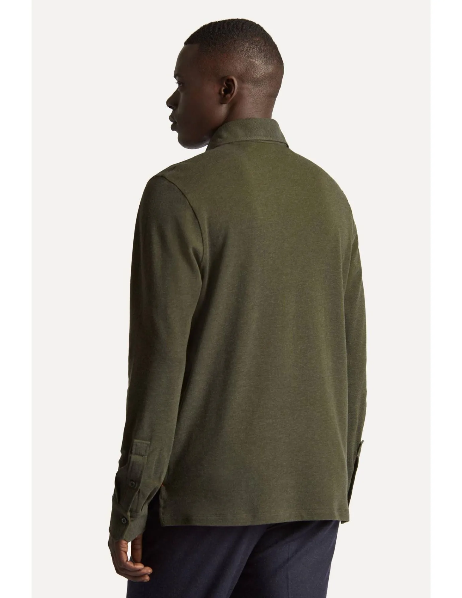 Long Sleeve Polo | Olive