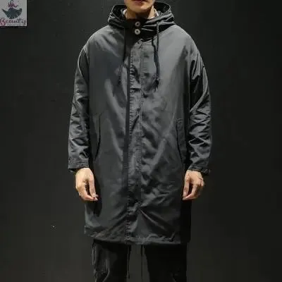 Long Windbreaker Trendy Men's Oversized Loose Coat Jacket