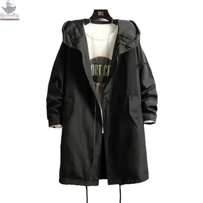 Long Windbreaker Trendy Men's Oversized Loose Coat Jacket