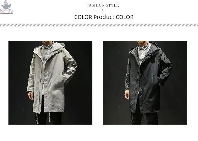 Long Windbreaker Trendy Men's Oversized Loose Coat Jacket