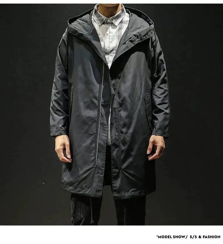 Long Windbreaker Trendy Men's Oversized Loose Coat Jacket