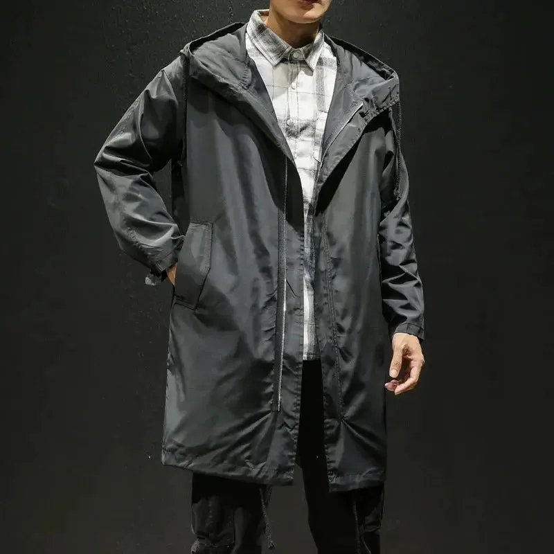 Long Windbreaker Trendy Men's Oversized Loose Coat Jacket