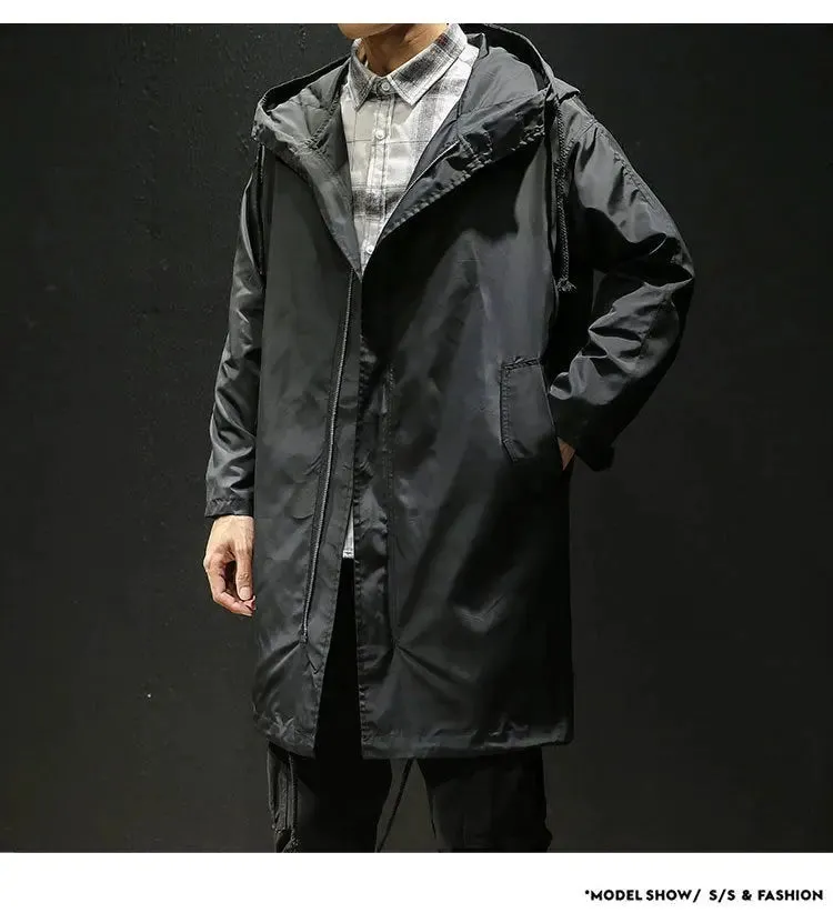 Long Windbreaker Trendy Men's Oversized Loose Coat Jacket