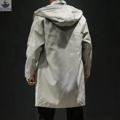 Long Windbreaker Trendy Men's Oversized Loose Coat Jacket