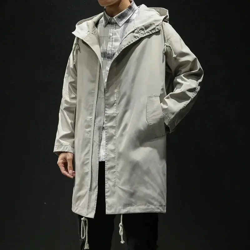 Long Windbreaker Trendy Men's Oversized Loose Coat Jacket