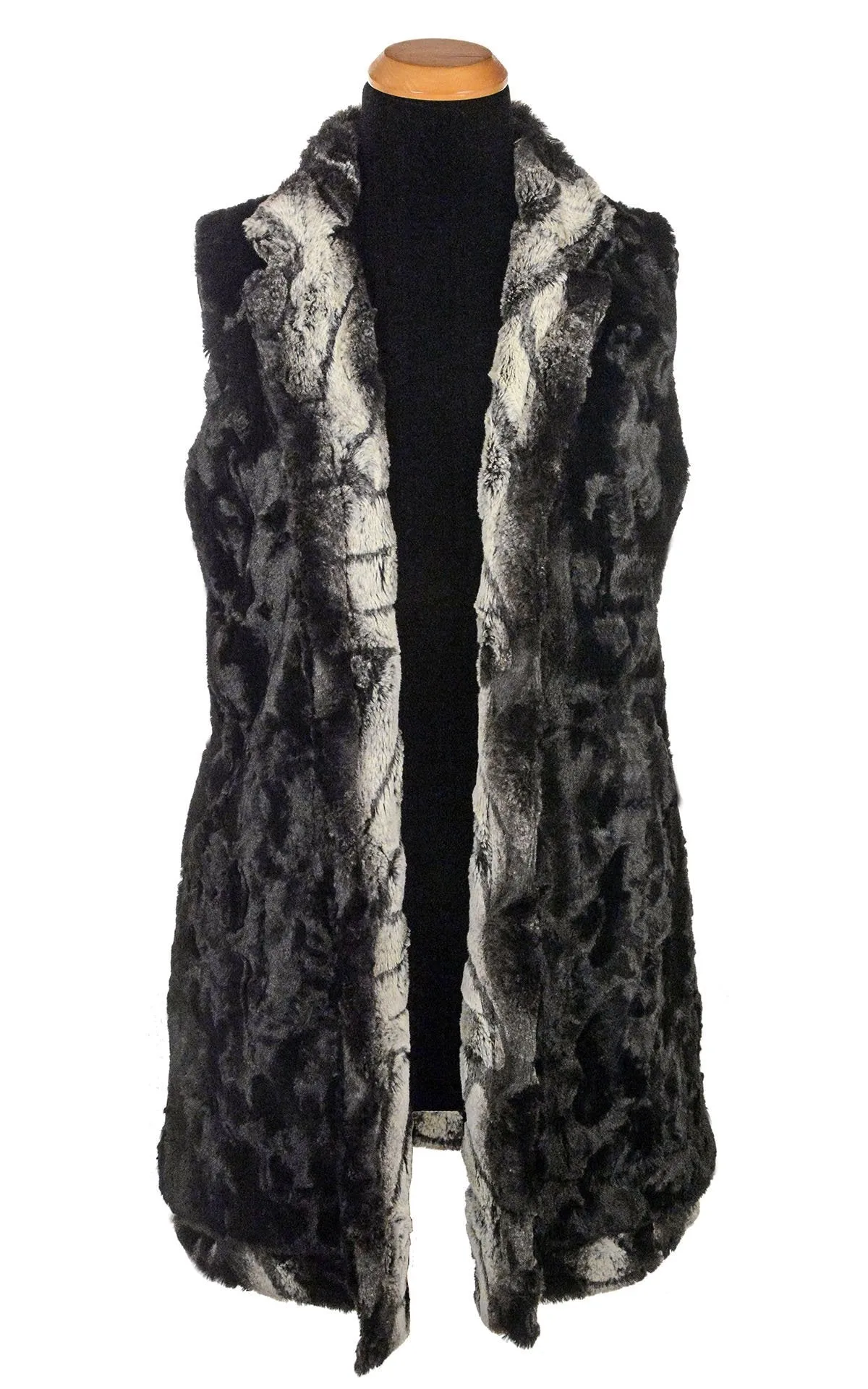 Mandarin Vest - Luxury Faux Fur in Honey Badger with Cuddly Fur  - Sold Out!