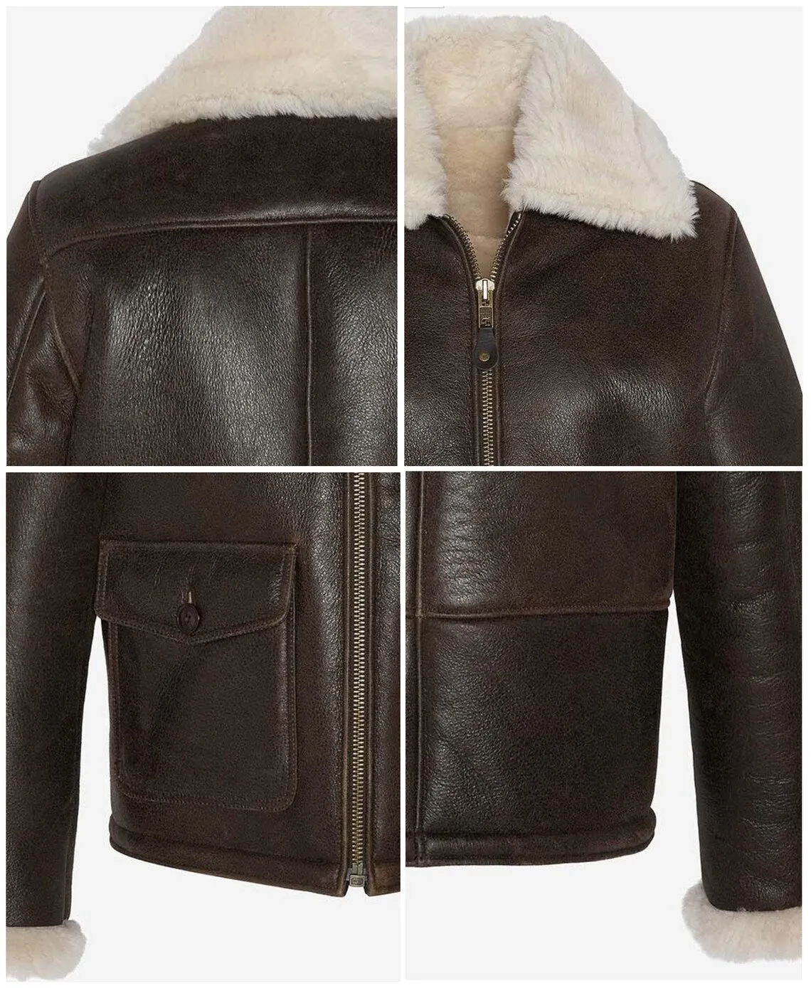 Men's Pure Leather Shearling Jacket