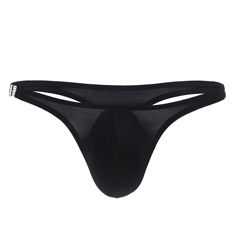 Men's U Convex Pouch Ice Silk Thongs