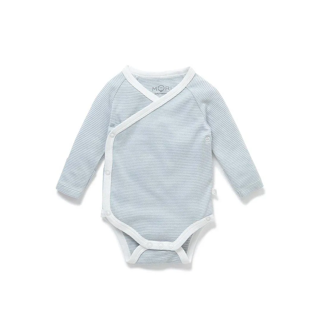 MORI Long Sleeve Kimono Bodysuit - Blue