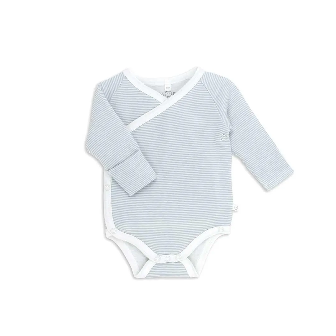 MORI Long Sleeve Kimono Bodysuit - Blue