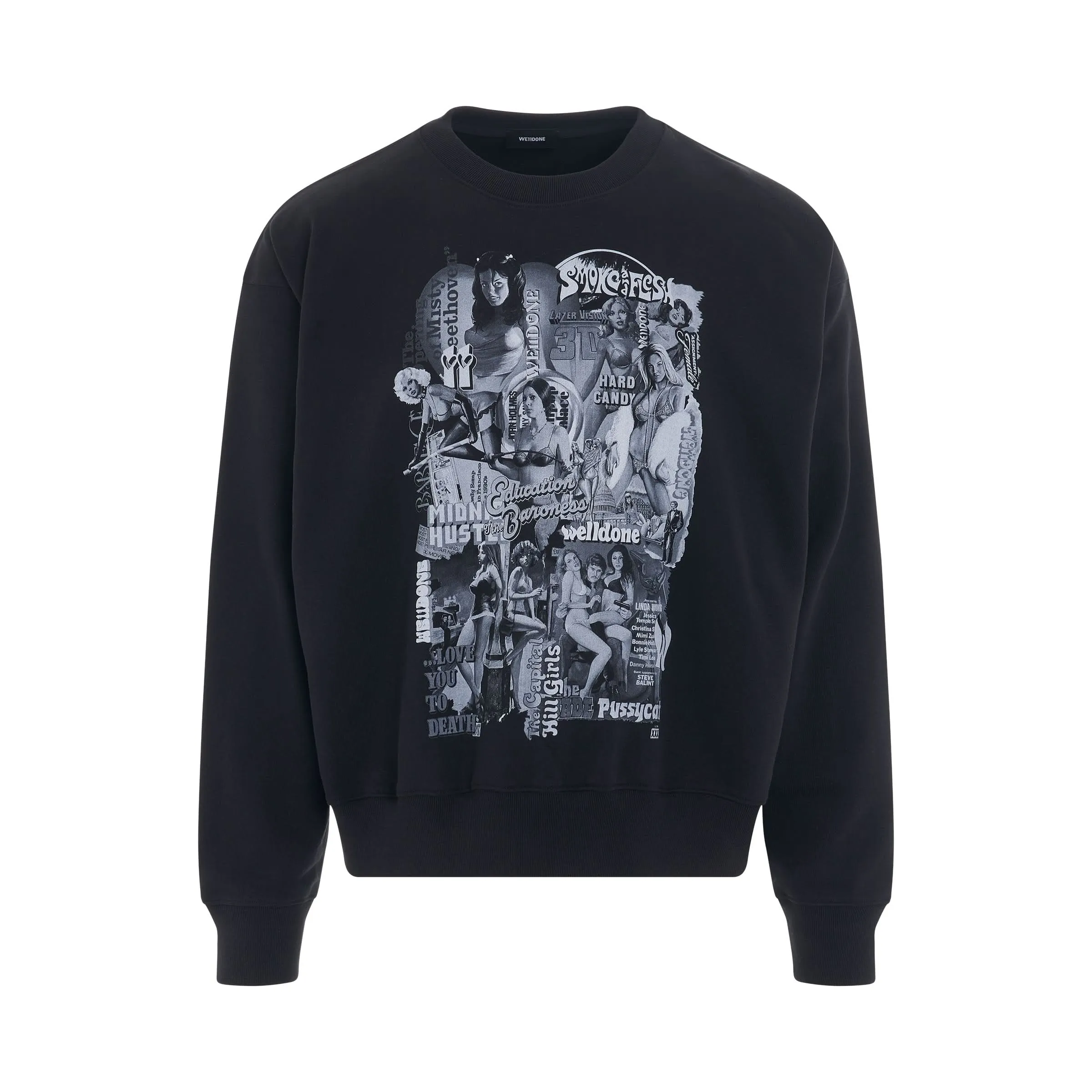 Movie Collage Sweatshirt in Black