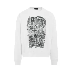 Movie Collage Sweatshirt in White