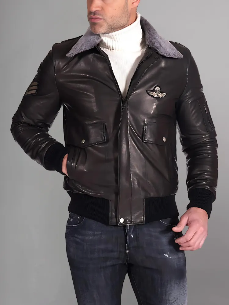 New Mens Thicken Fleece Real Leather Jacket With Fur Lined