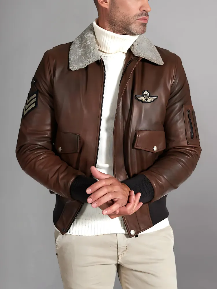 New Mens Thicken Fleece Real Leather Jacket With Fur Lined