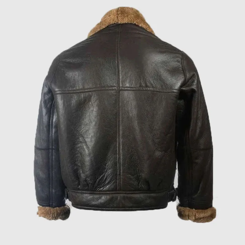 New Premium Quality Men Shearling Leather Jacket